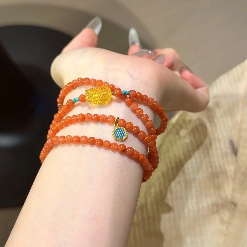 Red Agate Multi‑Loop Bracelet-Gather Vitality & Attract Wealth
