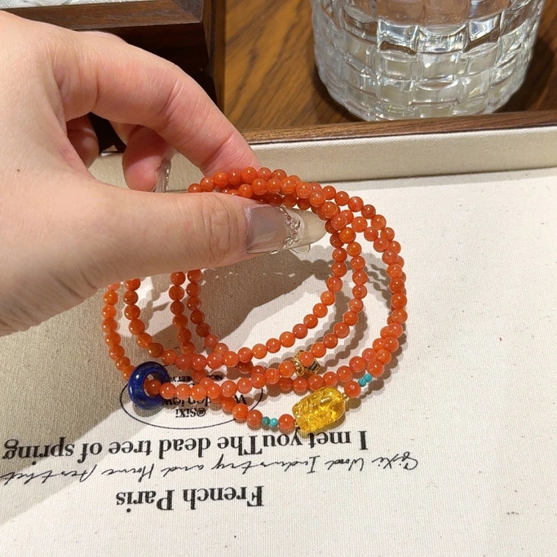 Red Agate Multi‑Loop Bracelet-Gather Vitality & Attract Wealth