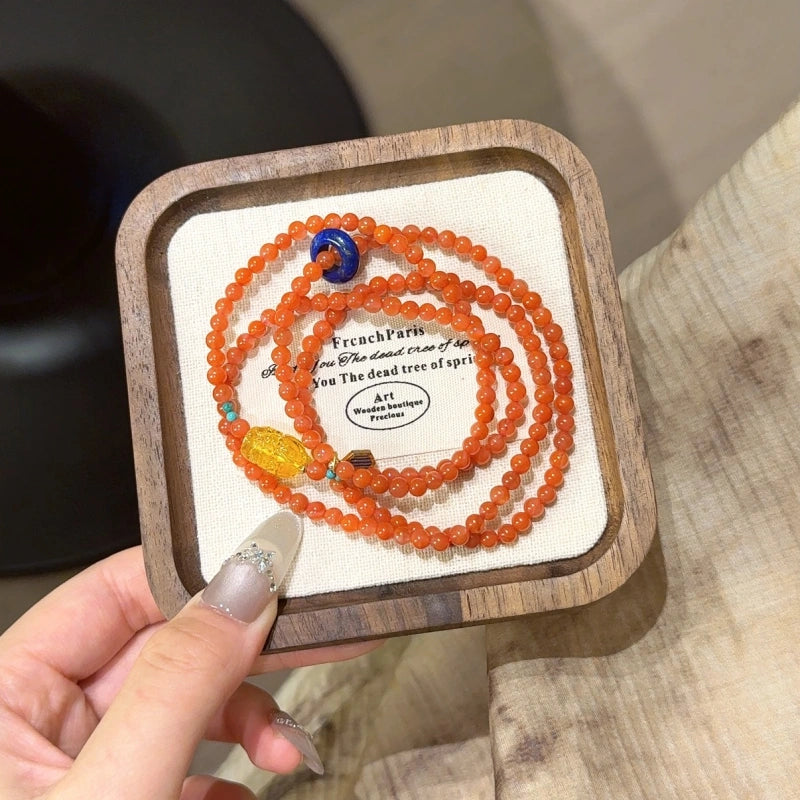 Red Agate Multi‑Loop Bracelet-Gather Vitality & Attract Wealth
