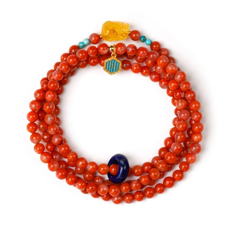 Red Agate Multi‑Loop Bracelet-Gather Vitality & Attract Wealth