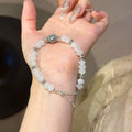 Faceted White Phantom Quartz Bracelet-Attract Steady Prosperity