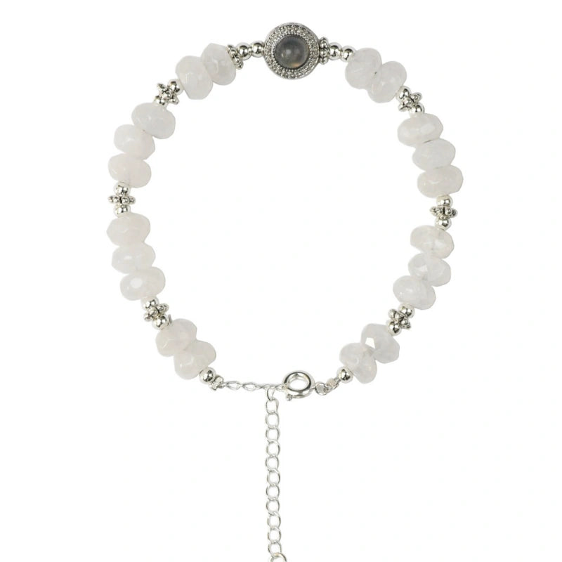 Faceted White Phantom Quartz Bracelet-Attract Steady Prosperity