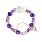 Amethyst & Clear Quartz Fox Bracelet - Boost Wisdom & Memory