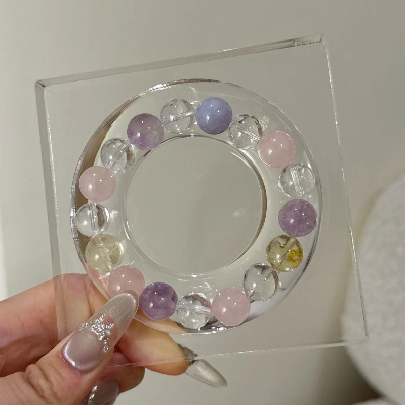 Clear Quartz‑Rose Quartz‑Citrine‑Amethyst‑Aquamarine Bracelet - Attract Abundance