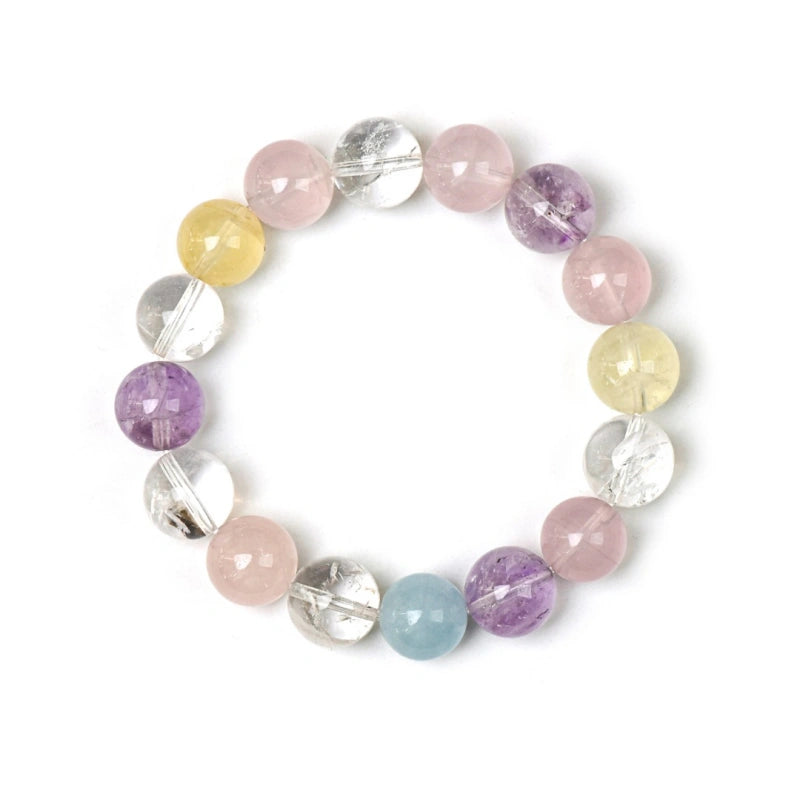 Clear Quartz‑Rose Quartz‑Citrine‑Amethyst‑Aquamarine Bracelet - Attract Abundance