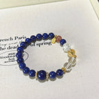 Lapis Lazuli, Clear Quartz & Strawberry Quartz Bracelet - Boost Fortune