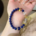 Lapis Lazuli, Clear Quartz & Strawberry Quartz Bracelet - Boost Fortune