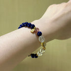 Lapis Lazuli, Clear Quartz & Strawberry Quartz Bracelet - Boost Fortune