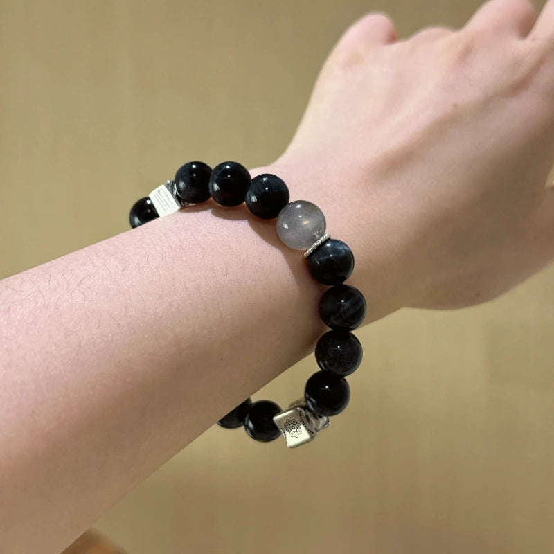 Blue Tiger’s Eye & Grey Moonstone Bracelet - Overcome Indecisiveness