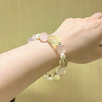 Rose Quartz‑Clear Quartz‑Citrine Bracelet - Romantic & Personal Allure