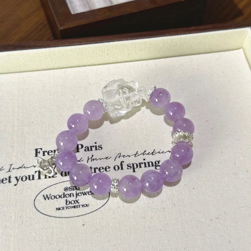 Bracelet « Muguet » en Améthyste naturelle – Sagesse ouverte, Attire les bienfaiteurs