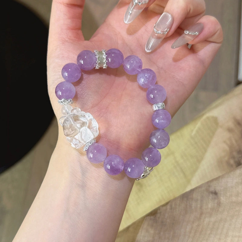Bracelet « Muguet » en Améthyste naturelle – Sagesse ouverte, Attire les bienfaiteurs
