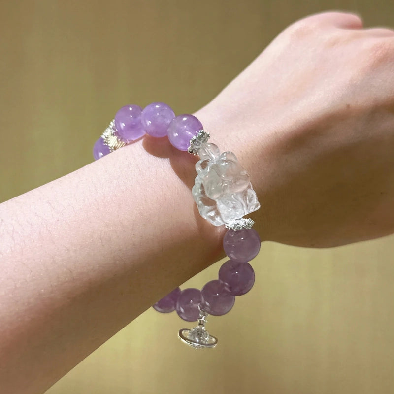 Bracelet « Muguet » en Améthyste naturelle – Sagesse ouverte, Attire les bienfaiteurs