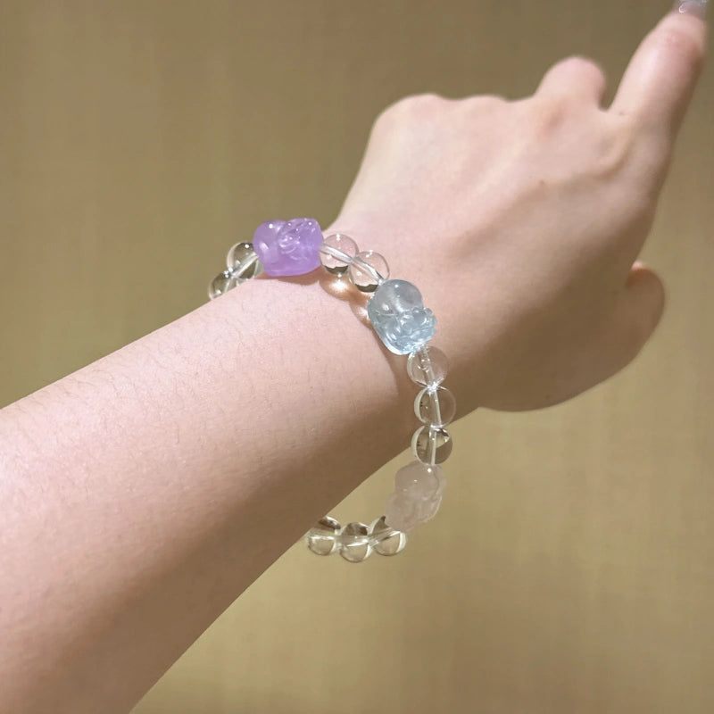 Clear Quartz Pixiu Bracelet - Attract Wealth