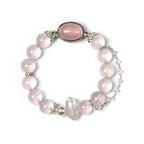 Rose Quartz Box‑Shaped & Double‑Terminated Clear Quartz Bracelet - Relationship Healing