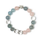 Rose Quartz‑Aquamarine‑Clear Quartz Bracelet - Smooth Social Interactions