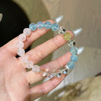 Clear Quartz, Rose Quartz, Aquamarine Bracelet - Expand Social Connections