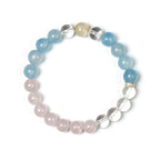 Clear Quartz, Rose Quartz, Aquamarine Bracelet - Expand Social Connections
