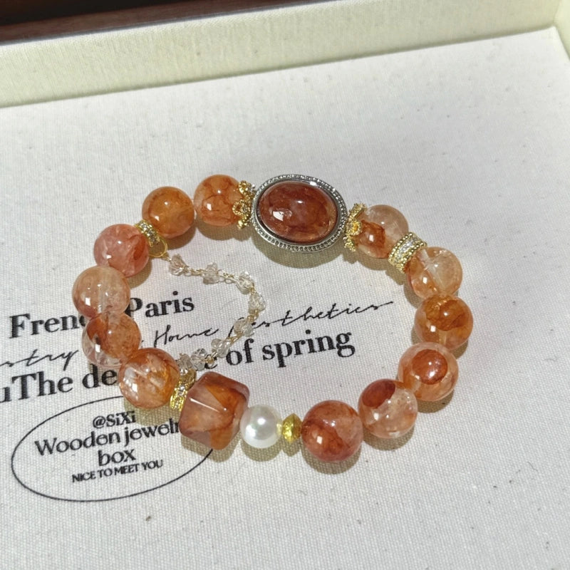 Red Hematoid Quartz Bracelet - Nurture Inner Vitality