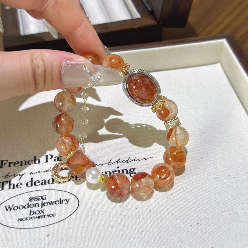 Red Hematoid Quartz Bracelet - Nurture Inner Vitality