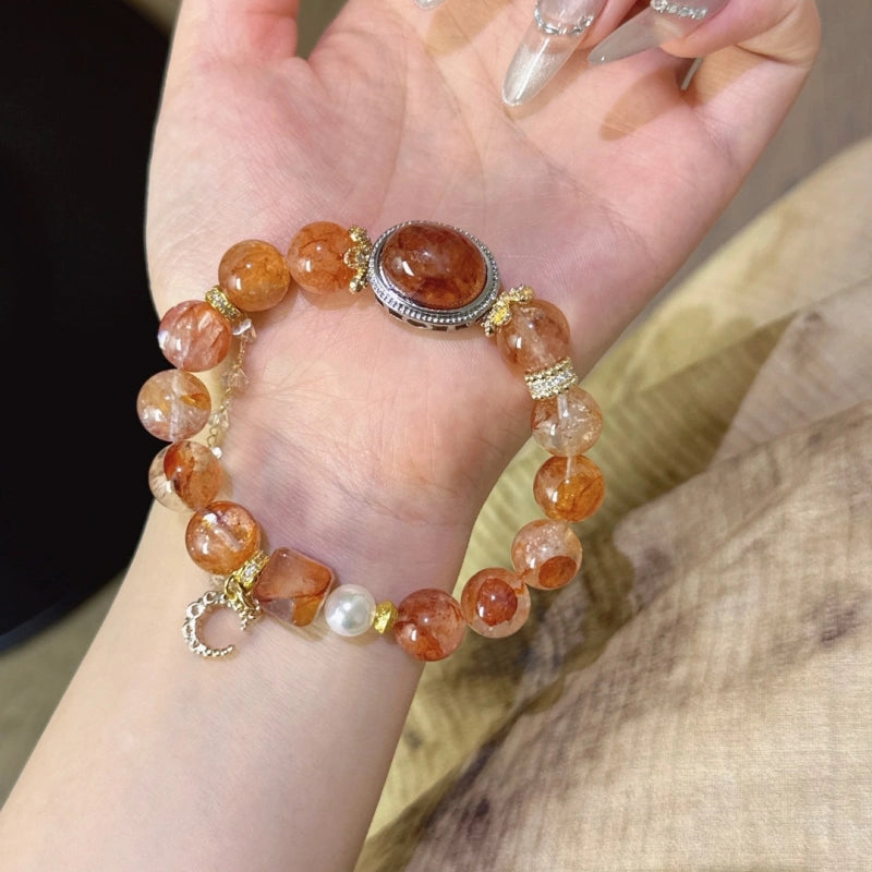 Red Hematoid Quartz Bracelet - Nurture Inner Vitality