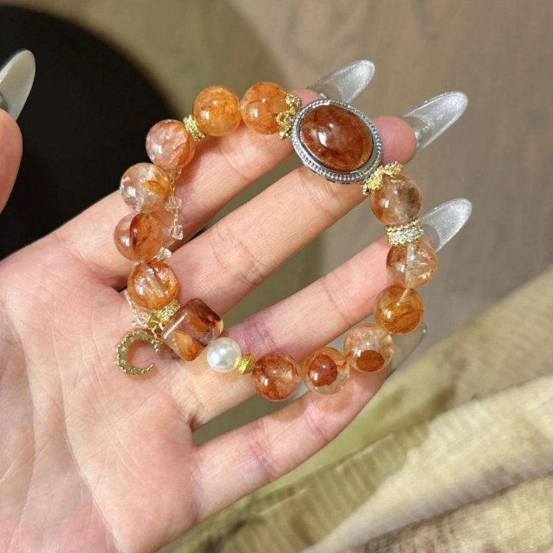 Red Hematoid Quartz Bracelet - Nurture Inner Vitality