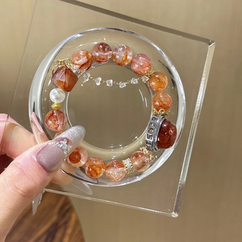 Red Hematoid Quartz Bracelet - Nurture Inner Vitality