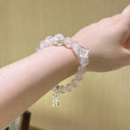 Rose Quartz, Clear Quartz & White Azeztulite Bracelet - Purify Energy Field