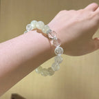 White Moonstone Clear Quartz & White Phantom Bracelet - Harmonize Energy Field