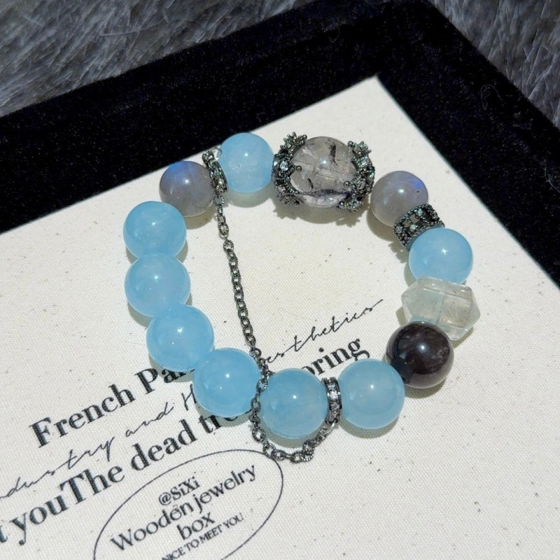 Blue Chalcedony Multi‑Gemstone Bracelet - Lessen Self‑Doubt