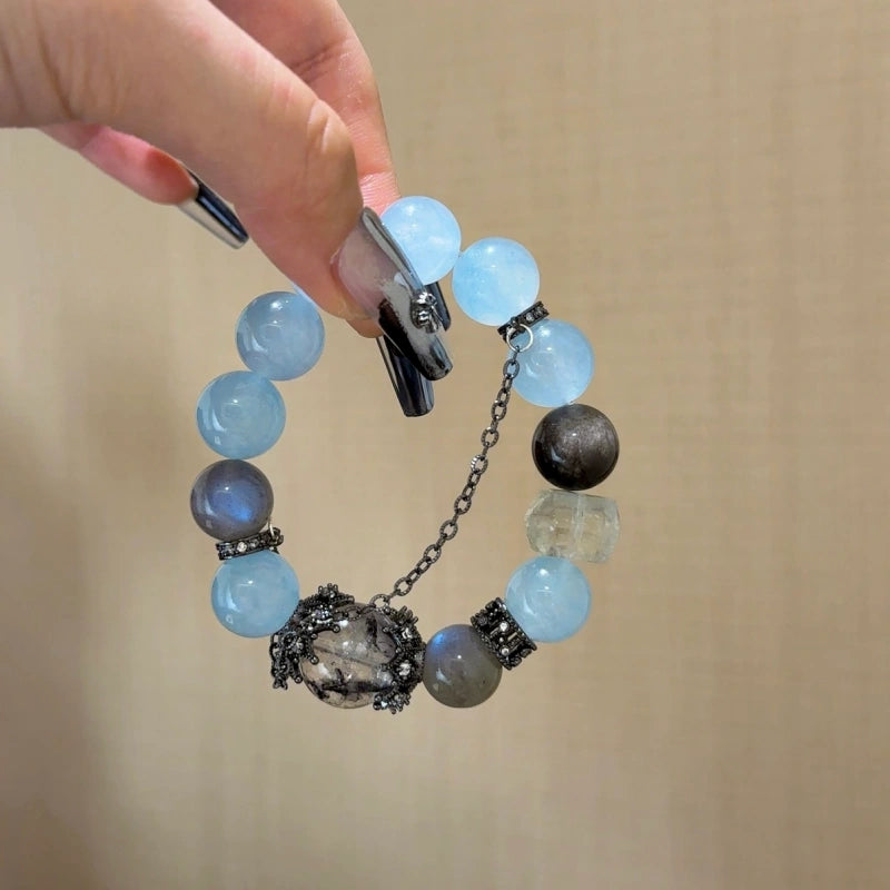 Blue Chalcedony Multi‑Gemstone Bracelet - Lessen Self‑Doubt