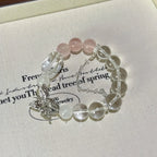 Rose Quartz, Clear Quartz & White Phantom Bracelet - Relieve Stress