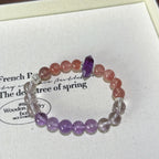 Amethyst‑Strawberry Quartz‑Clear Quartz Bracelet - Support Restful Sleep