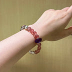 Amethyst‑Strawberry Quartz‑Clear Quartz Bracelet - Support Restful Sleep