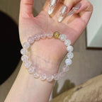 Rose Quartz Blue Moonstone & Golden Rutilated Quartz Bracelet - Enhance Intuition