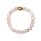 Rose Quartz Blue Moonstone & Golden Rutilated Quartz Bracelet - Enhance Intuition