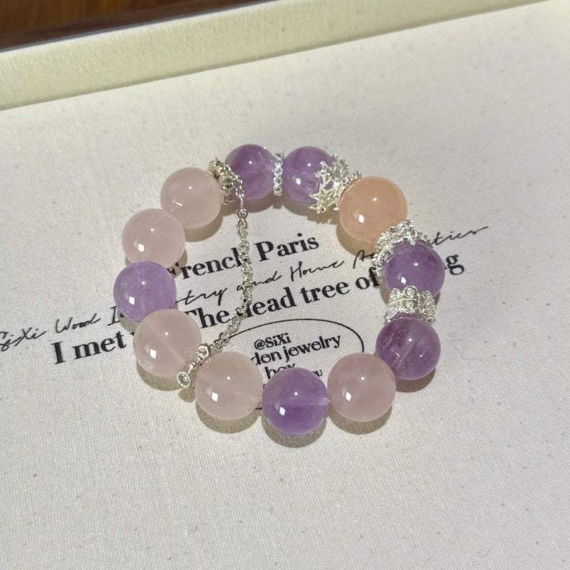Amethyst & Rose Quartz Bracelet - Expand Social Connections