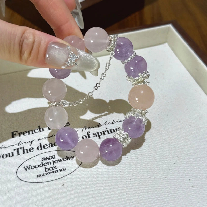 Amethyst & Rose Quartz Bracelet - Expand Social Connections