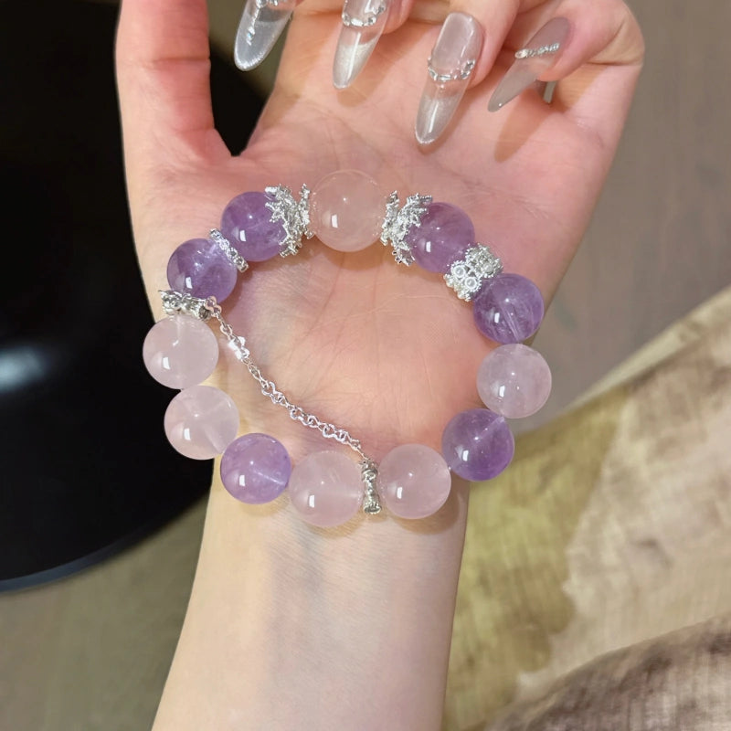 Amethyst & Rose Quartz Bracelet - Expand Social Connections