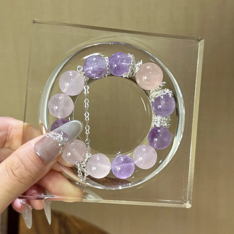 Amethyst & Rose Quartz Bracelet - Expand Social Connections