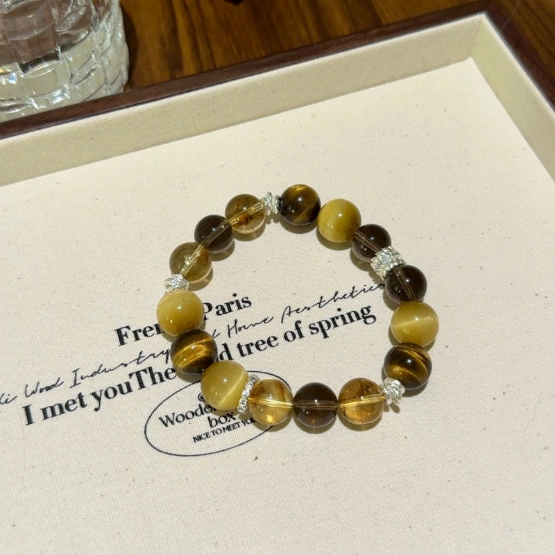 Golden Tiger’s Eye Smoky Quartz Bracelet - Boost Inner Well‑being