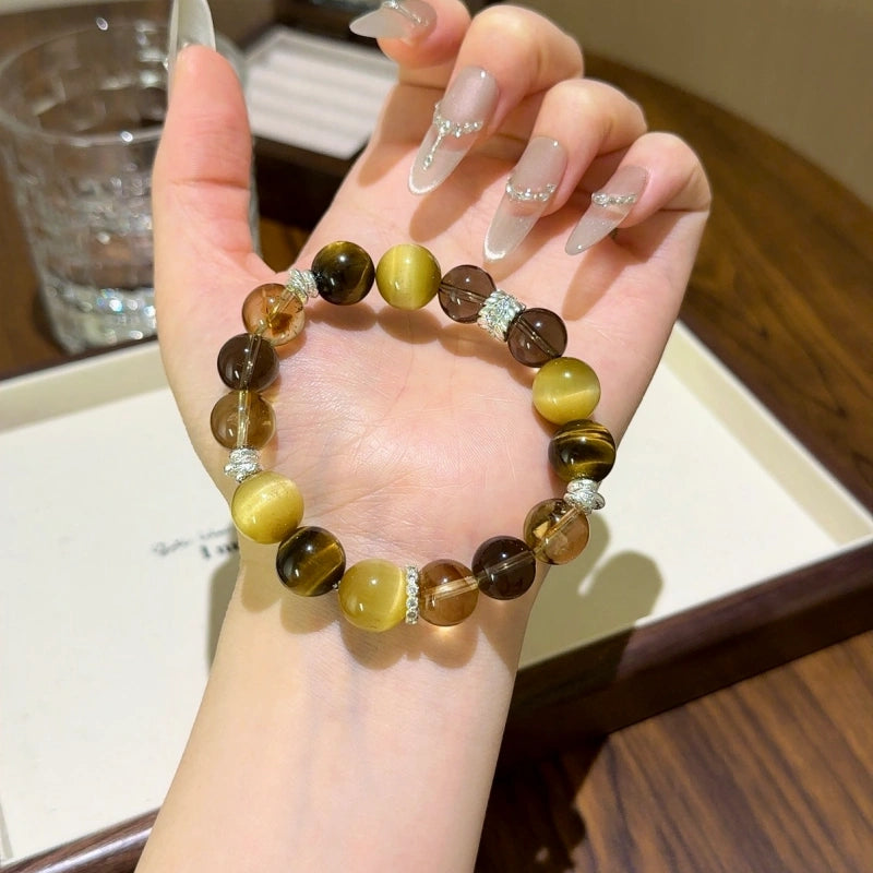 Golden Tiger’s Eye Smoky Quartz Bracelet - Boost Inner Well‑being