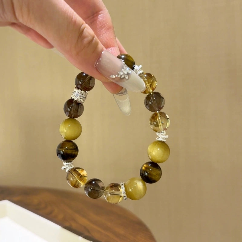 Golden Tiger’s Eye Smoky Quartz Bracelet - Boost Inner Well‑being