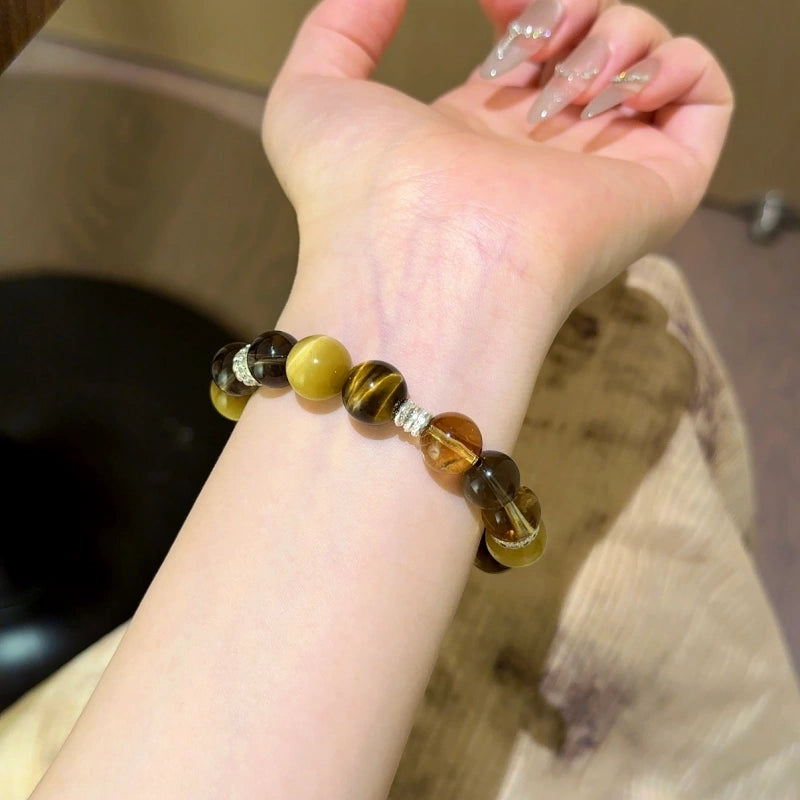Golden Tiger’s Eye Smoky Quartz Bracelet - Boost Inner Well‑being