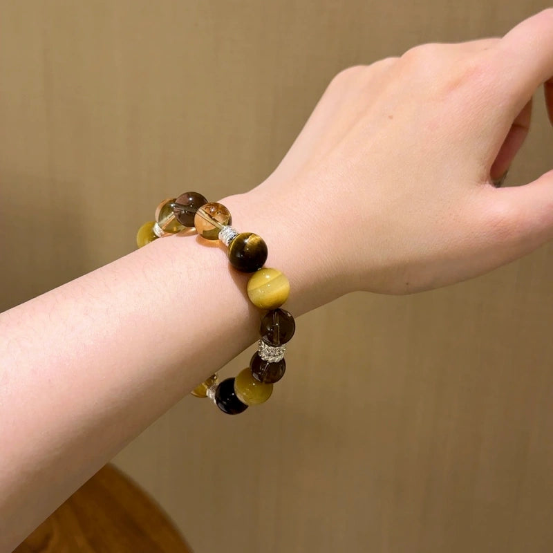 Golden Tiger’s Eye Smoky Quartz Bracelet - Boost Inner Well‑being