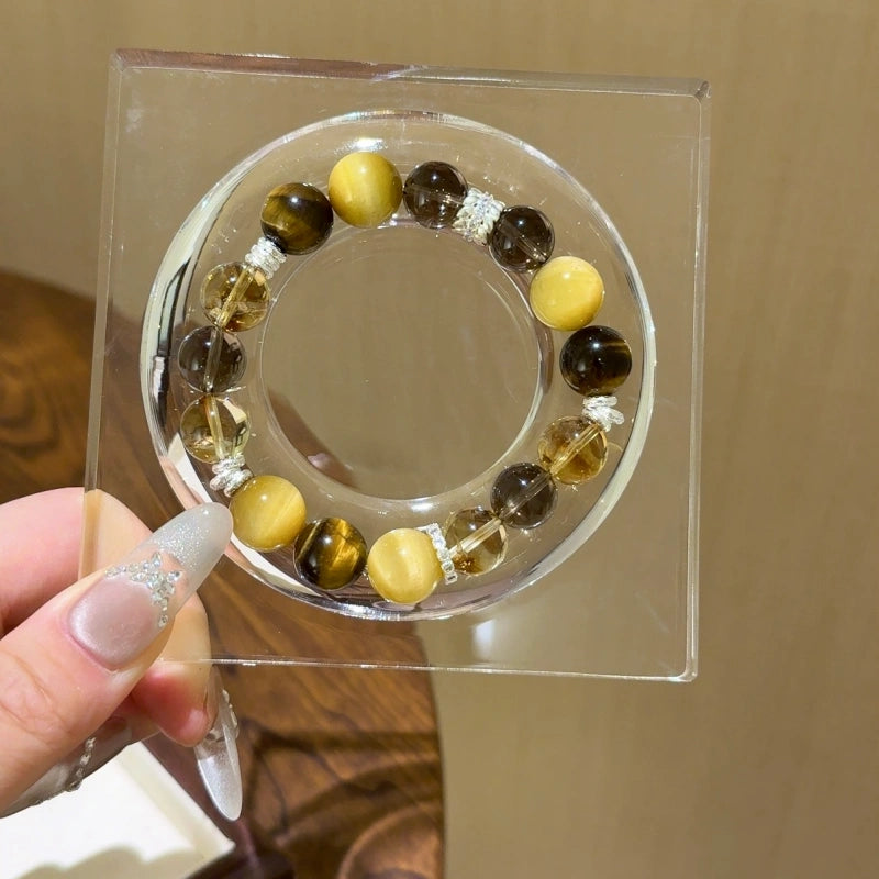 Golden Tiger’s Eye Smoky Quartz Bracelet - Boost Inner Well‑being