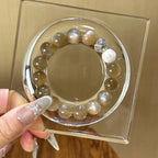 Milk‑Tea Moonstone & Snow Phantom Quartz Bracelet - Strengthen Rational Thinking