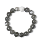 Milk‑Tea Moonstone & Snow Phantom Quartz Bracelet - Strengthen Rational Thinking