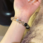 Black‑Gold Rutilated Quartz & Gold Obsidian Bracelet - Business Opportunities