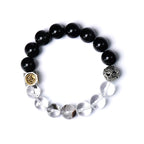 Obsidian Herkimer Diamond & Clear Quartz Bracelet - Attract Positive Vibrations